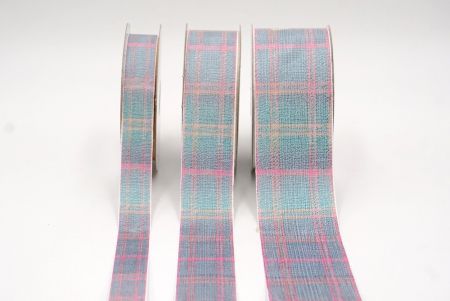 Grau, Teal und Pink Pastell Plaid-Ribbon_AI